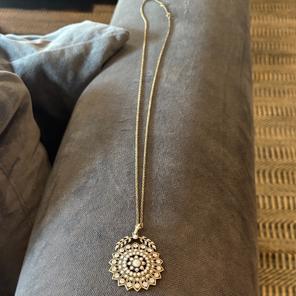 Chloe + Isabel Starburst+ Seed Pearl Long Pendant Necklace